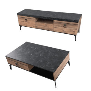 מזנון ושולחן מעוצב בצבע שחור מעץ