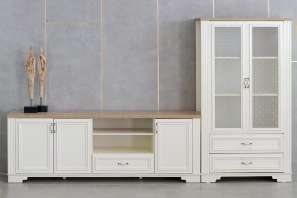 מזנון ווטרינה שילוב עץ